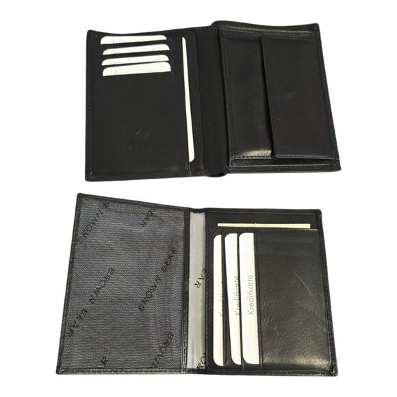 Brown Bear German Leather Wallet Bifold w/ Removable ID Holder in Black - Picture 10 of 13